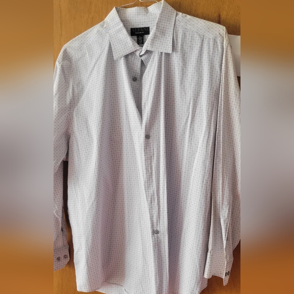 Alfani Men's Light Gray Button-Down Shirt